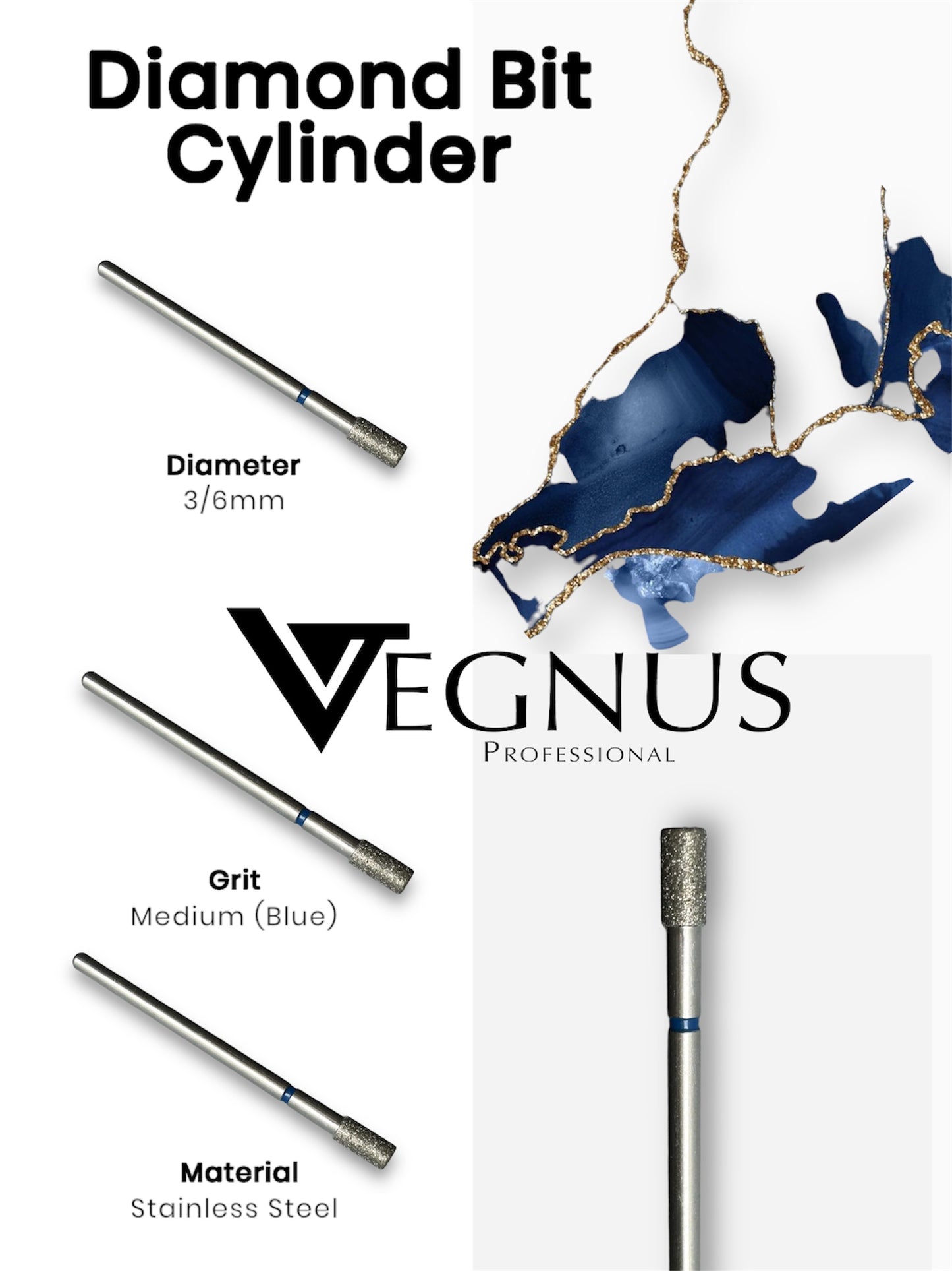 DIAMOND BIT CYLINDER 3/6 BLUE