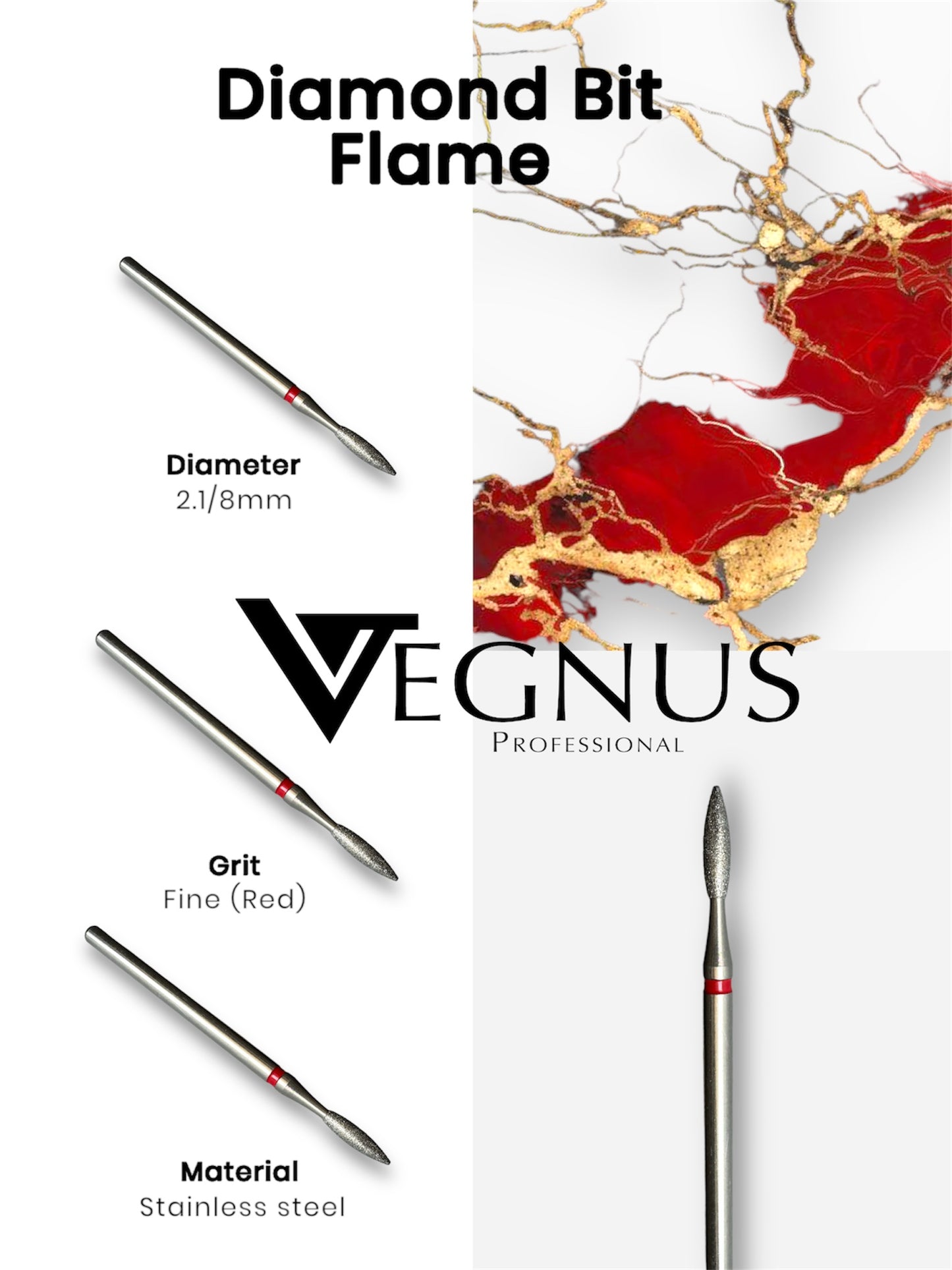 DIAMOND BIT FLAME 2.1/8 RED